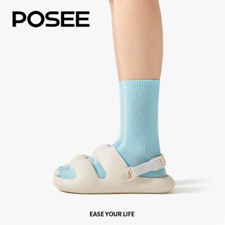 【Livestream】POSEE 2 in1Velcro Sandal Karet EVA Wanita Tiktok Hot Casual &amp; Stylish Sepatu Dalam &amp; Luar Ruangan P27302W