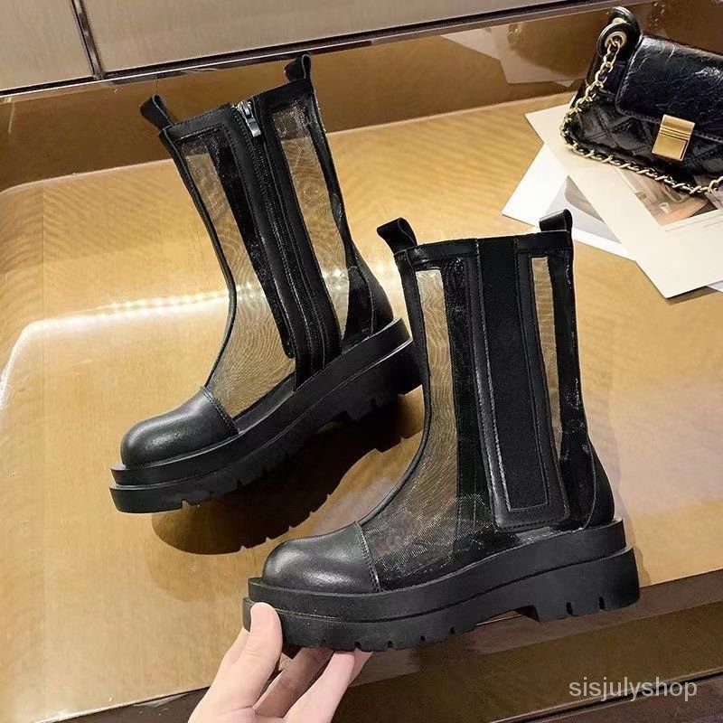 [✅BISA COD] #Sisjuly# Sepatu bot wanita / sepatu bot pertengahan betis wanita musim panas bernapas j