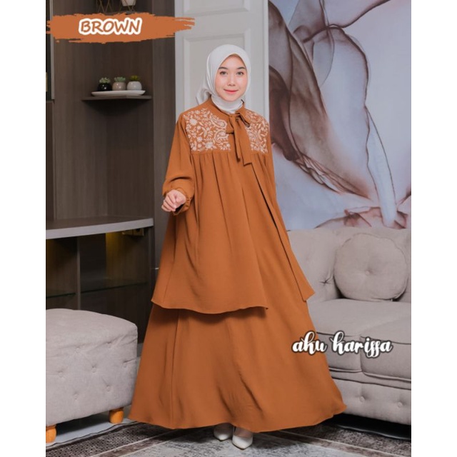 DRESS BRUKAT ADILLA NIVA AMARANI AKU KARISSA SET ROMPI VEST KEKINIAN KELUARAN TERBARU DRESS WANITA STARLA
