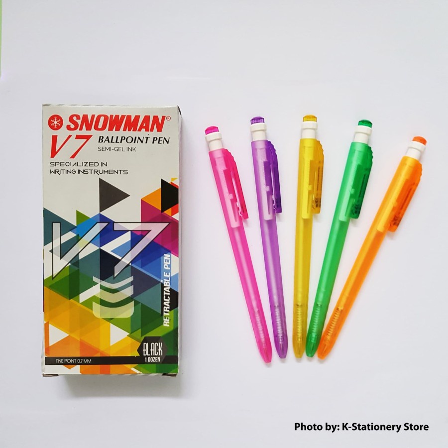 

Ball Pen Snowman Ballpoint V-7 Hitam