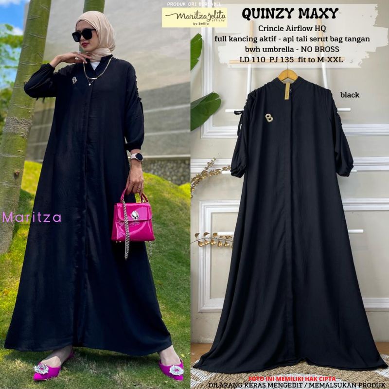 QUINZY DRESS MOTIF POLOS SIZE JUMBO By Maritza