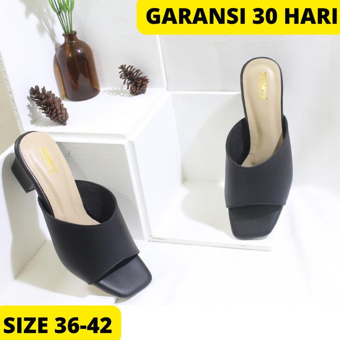 Promo Sepatu Heels Wanita Sandal Wide Strap Wedges Ibu Kekinian Cantik Mewah