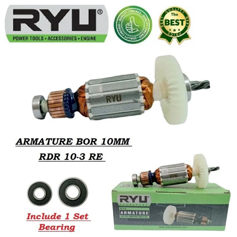 Ryu Armature Bor RDR 10-3 RE / Mesin Angker Mesin Bor 10 Mm Ryu Sparepart Angker Bor Listrik Ryu