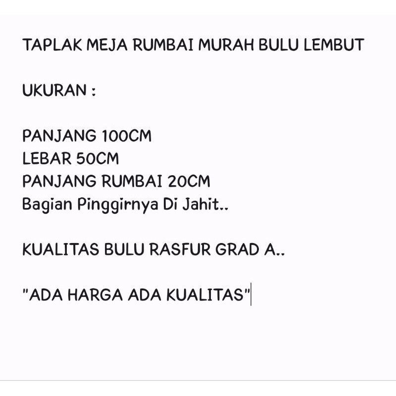 COD Taplak Meja Ruang Tamu Model Terbaru Rumbai Murah Bulu Rasfur/ Taplak Meja Rumbai Ruang Tamu Bulu Lembut Uk100x50x20 / Taplak Meja Rumbai Kualitas Grad A