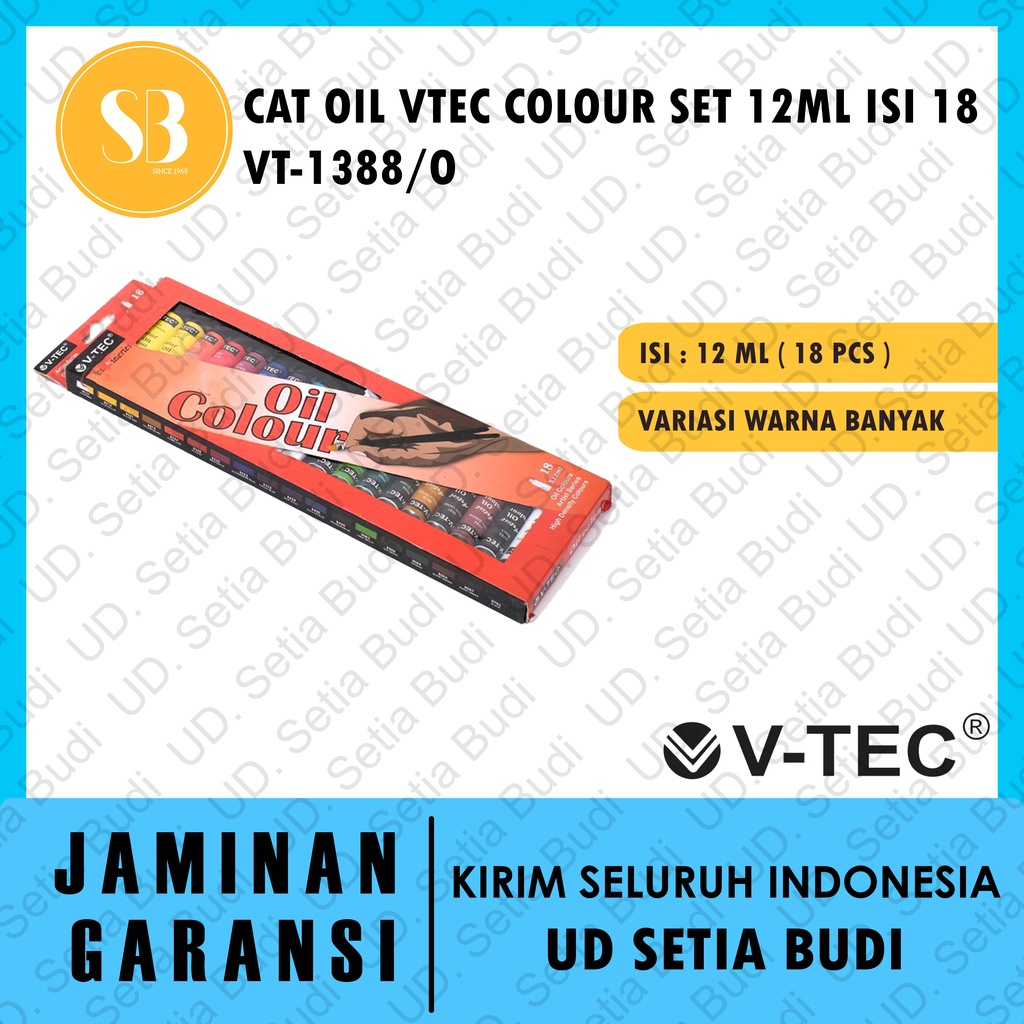 Cat Minyak Vtec Oil Colour Set 12 Warna 12ML VT-1388/O