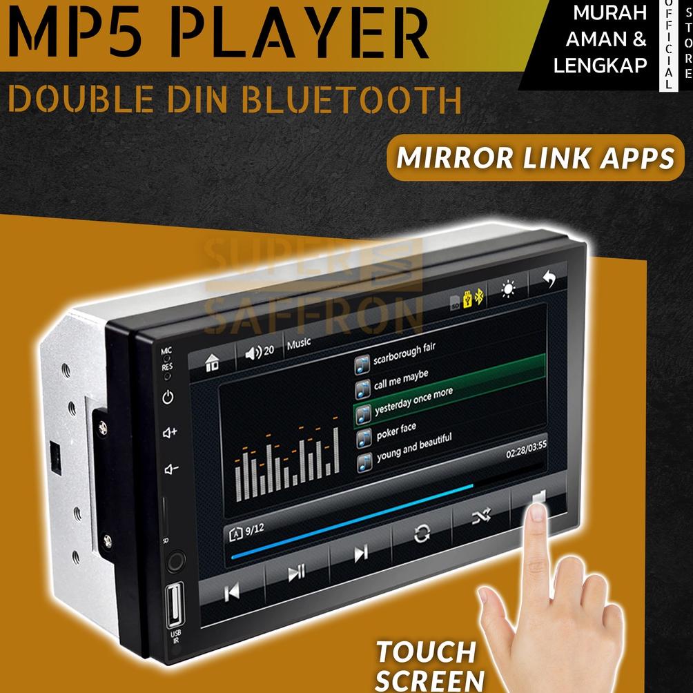 Head Unit Android Double Din Asesoris Mobil MP5 Player Ios Bluetooth