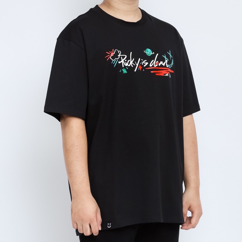 Ricky Is Clown Logo Red Green Black Tee