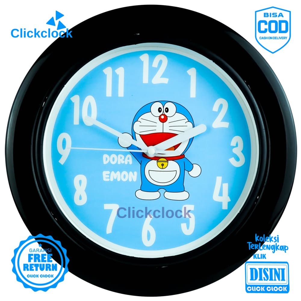 Jam Dinding Analog Anak Doraemon NON 1101-888 Besar Hiasan Rumah Murah