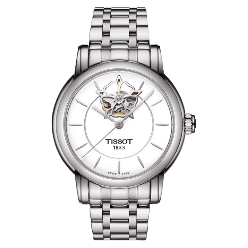 Jam Tangan Wanita Tissot  Lady Heart Powermatic 80 T-Lady T050.207.11.011.04 White Dial Stainless St