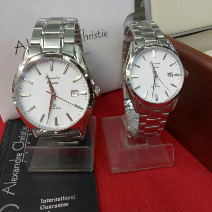 JAM TANGAN COUPLE JAM TANGAN ANALOG COUPLE ALEXANDRE CHRISTIE AC 8554MD/LD ALLSTAINLESS EL09I09A82L