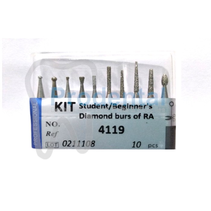 Bur Gigi / Dental Diamond Bur Student Kit Low Speed
