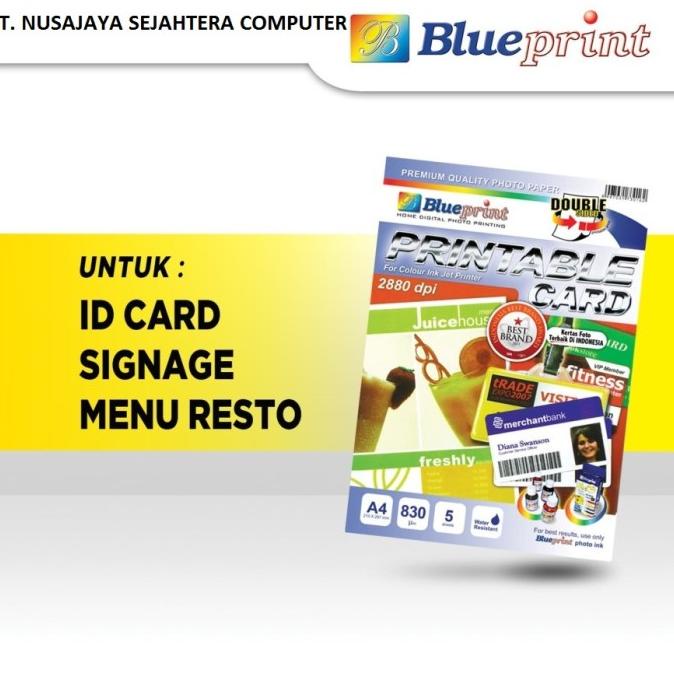 

Printable Card White, / ID Card White BLUEPRINT A4