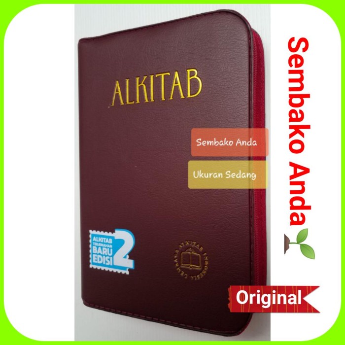 Alkitab Kristen Ukuran Sedang Sampul Imitasi Resleting. TB2 054 TI LAI