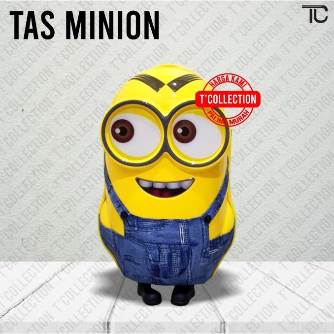 Tas Koper anak minion / Koper sekolah anak/Travel bag 3D Minion