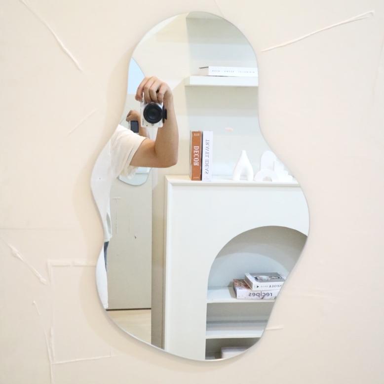 Cod Cermin dinding / Cermin Aesthetic / aesthetic mirror /irregular mirror / mirrorplus / cermin uni