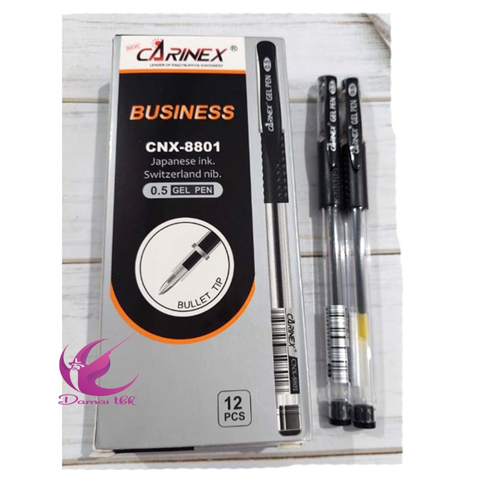 

12pc Bulpen gel Carinex CNX-8801/ mata pena 0.5mm