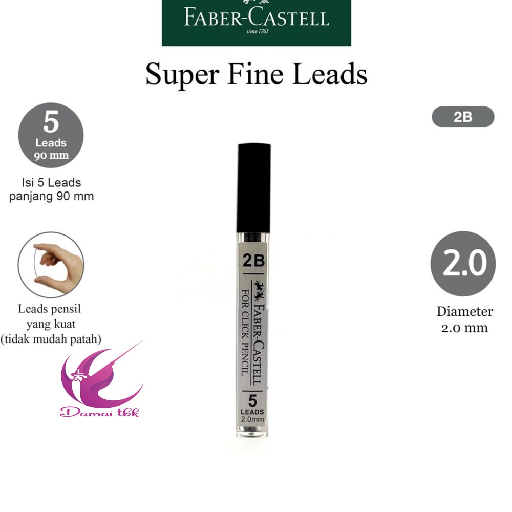 

Refil Pensil Mekanik 2B Faber-Castell 2.0 mm 132812 Click Pencil Leads PerTube
