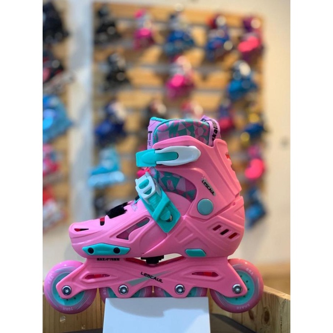 Sepatu Roda Anak Inline Skate Anak Lescaul Pink Bukan Cougar atau Lynx