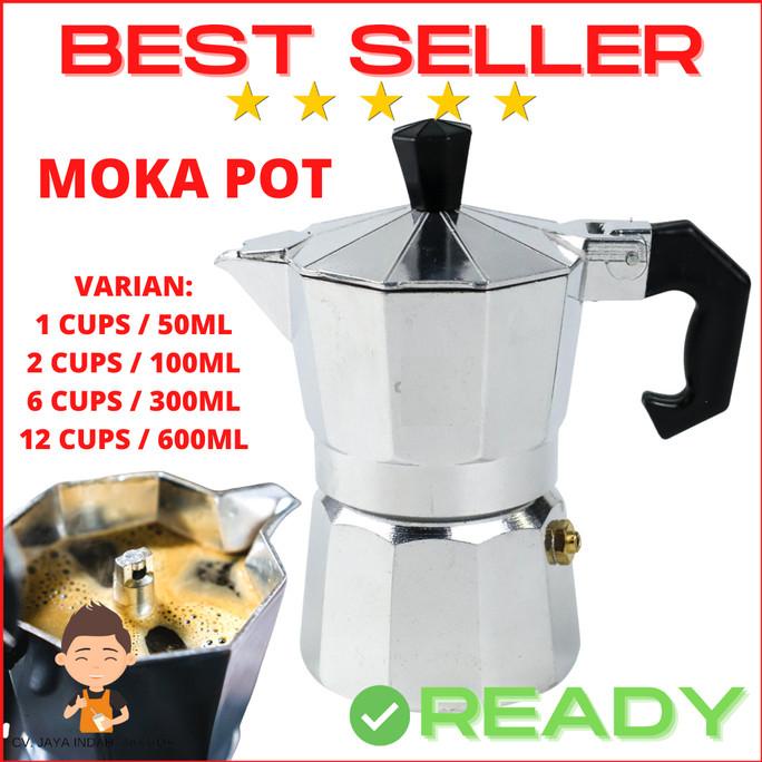 Moka Pot 6 cup - MokaPot 300ml - Coffee Espresso Maker Alat Seduh Kopi