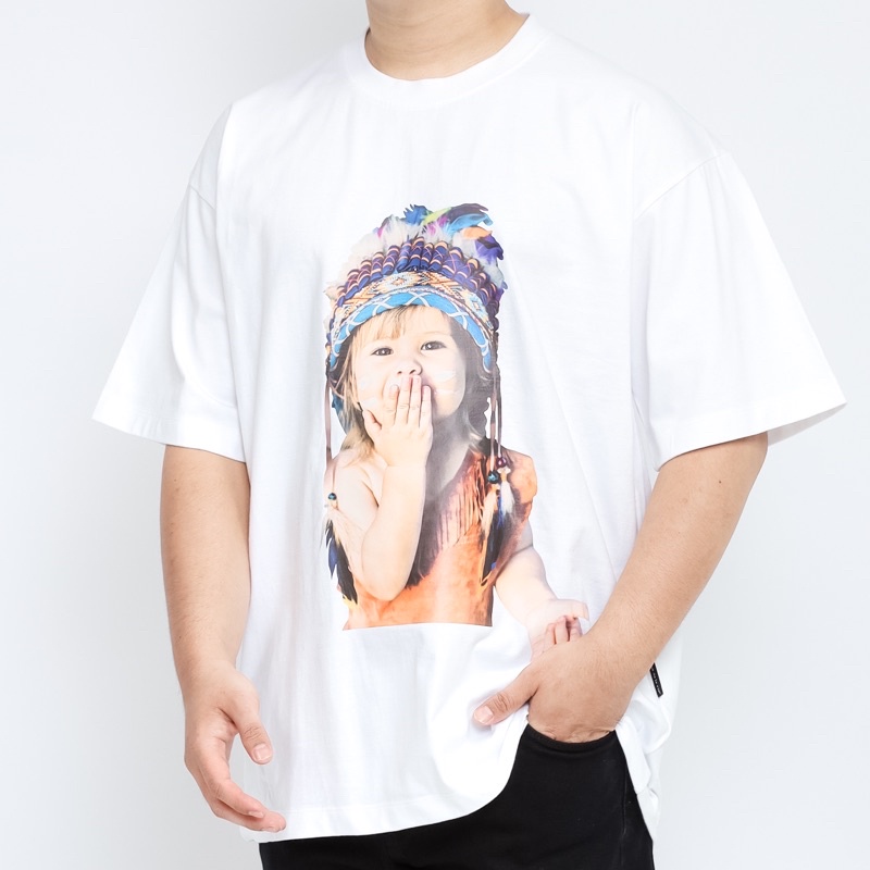 ADLV. Baby Girl Indian White Tee