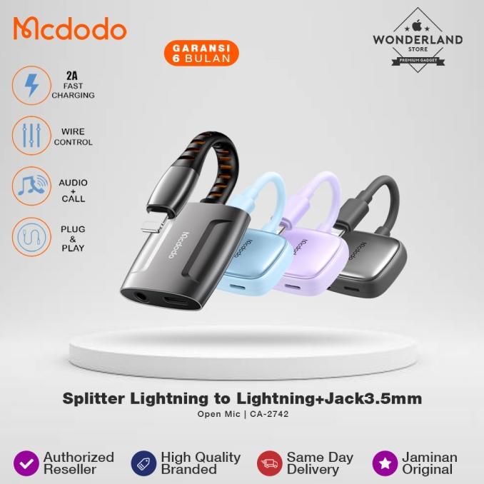 Mcdodo Splitter Lightning to Lightning + Jack 3.5mm Converter CA-6340