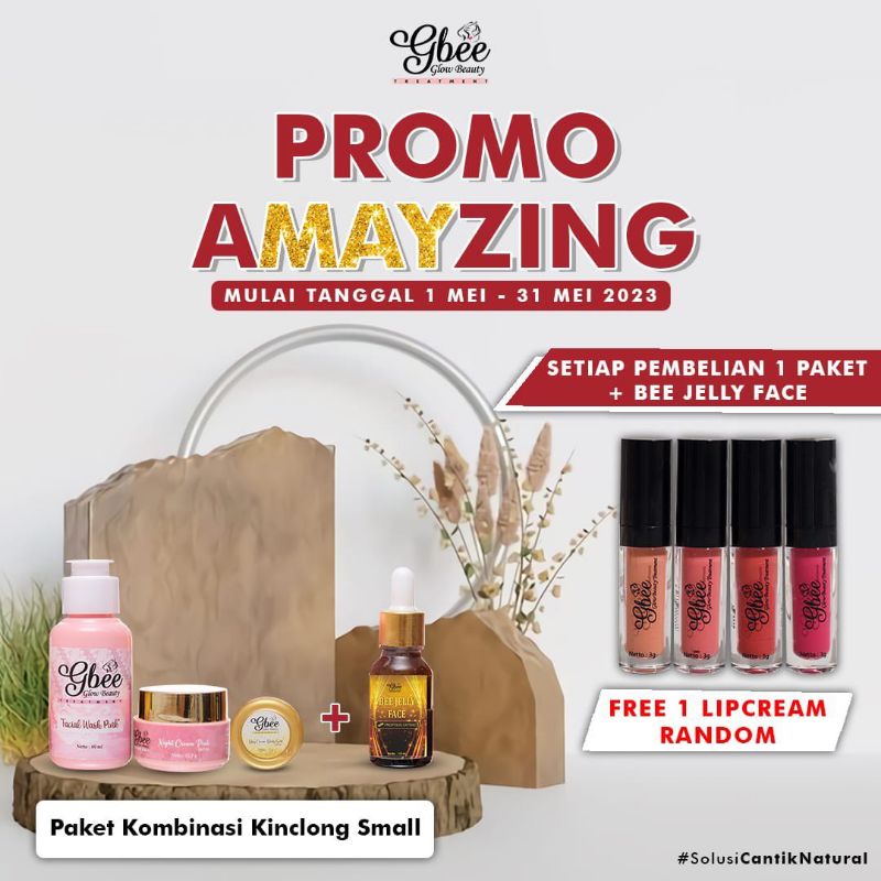 miffglow - GBEE GLOW BEAUTY PAKET WHITENING KINCLONG SMALL / Pemutih wajah BPOM