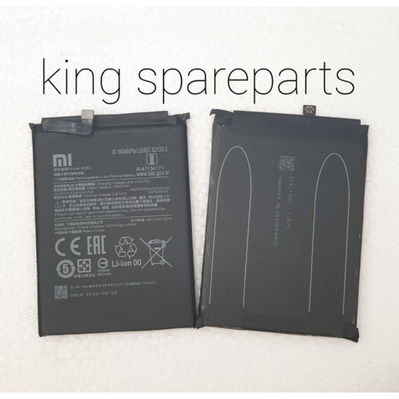 BATERAI BATRE BATTERY XIAOMI REDMI NOTE 9 NOTE 9 PRO BN53 ORIGINAL 100 PERSEN