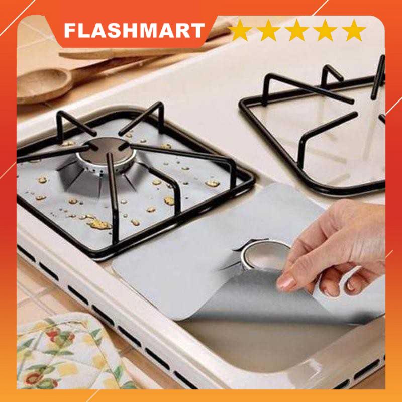 FLASHMART Alas Cover Kompor Reusable Stovetop Burner Protector 27x27cm 4PCS - CM-KW0288