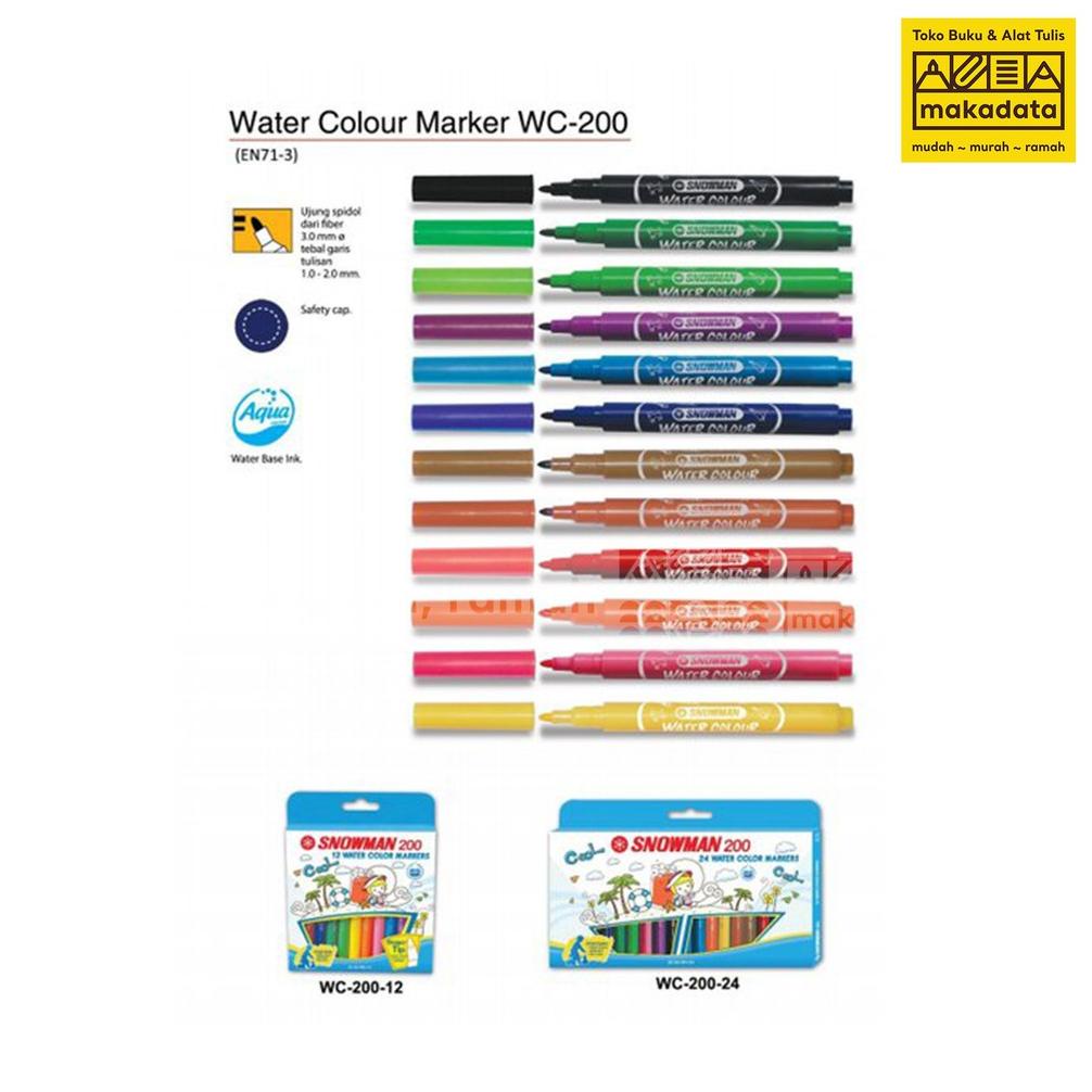 

Promo Habis Spidol Snowman | Spidol Snowman Watercolor Marker Wc-200 Murah 12 Warna