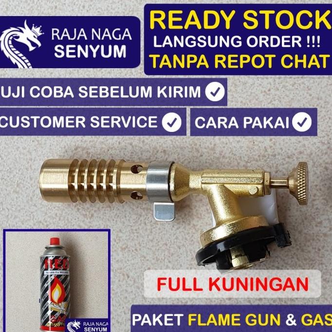 Paket Kepala Gas Las Portable Fire Torch Flame Gun Besi Metal Makanan