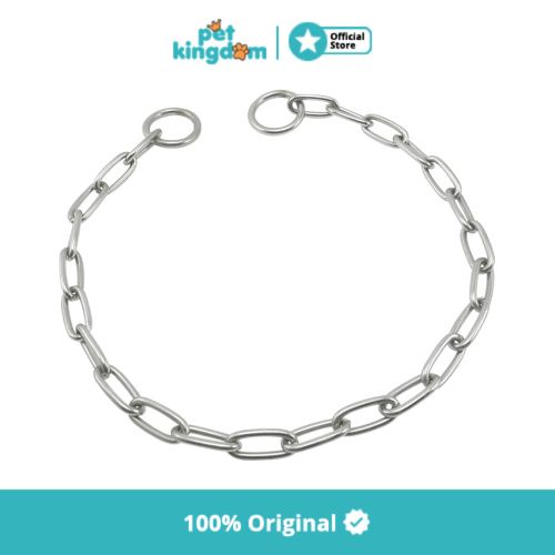 Pet Kingdom Kalung Rantai Anjing Dog Short Oval Link Choke Chain 3.0 Mm X 66 Cm Choker Anjing Model Rantai Tali Leher Hewan Aksesoris Hewan Peliharaan