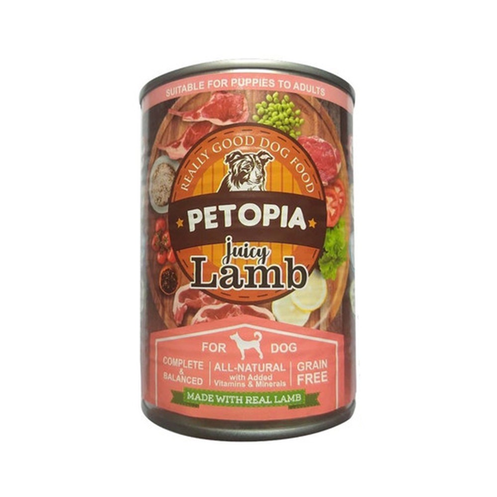 Petopia 380 Gr Makanan Anjing Basah Adult Can Juicy Lamb