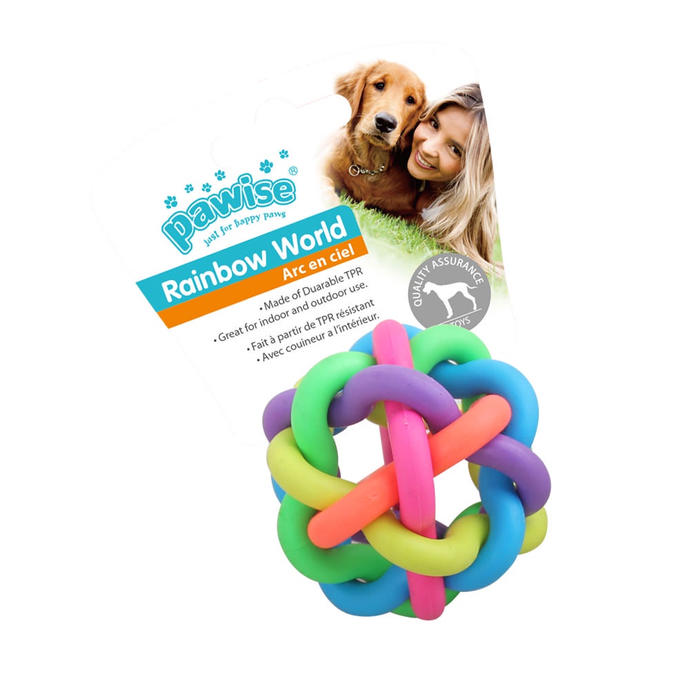 Pawise Mainan Anjing Rainbow World Ball L