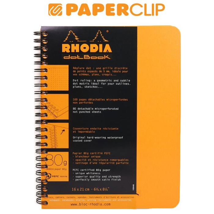 

BISA COD NOTEBOOK RHODIA WIREBOUND A5+ ORANGE DOT GRID 193448C /BUKU TULIS SEKOLAH/BUKU TULIS
