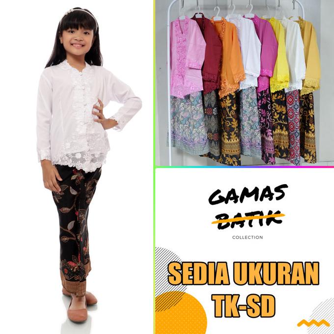 Kebaya Anak Perempuan Encim Putih