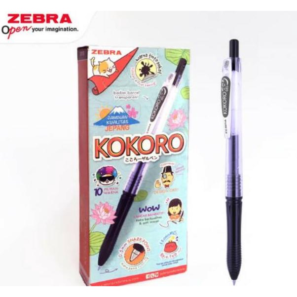 

Viral Bolpen /Pulpen Gel Zebra Kokoro Sweet N Black Per Pak 12 Pc