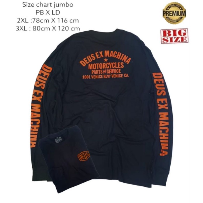 KAOS JUMBO PRIA LENGAN PANJANG XXL & XXXL