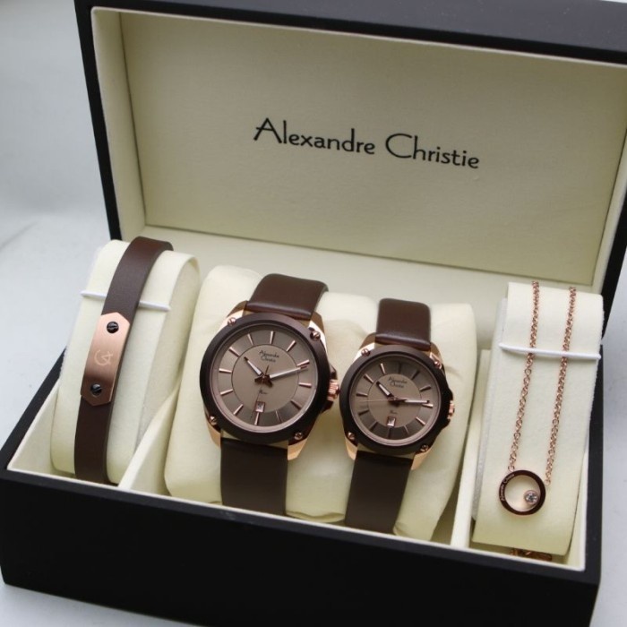 Terlaris Jam Tangan Couple Pasangan Ac8667 Ac 8667 Brown Rosegold