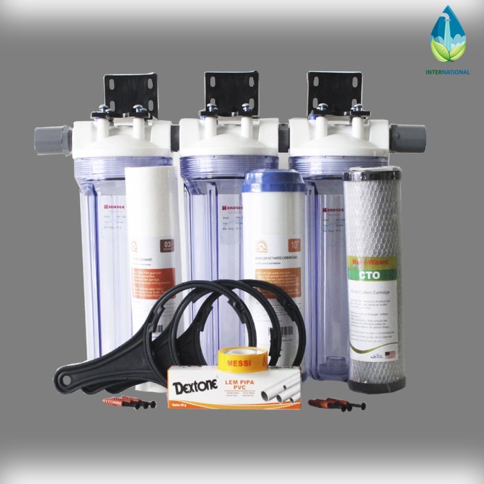 Terlaris Paket Filter Air 10" 3 Tahap Sgc / Filter Air Keruh / Filter Air Sumur