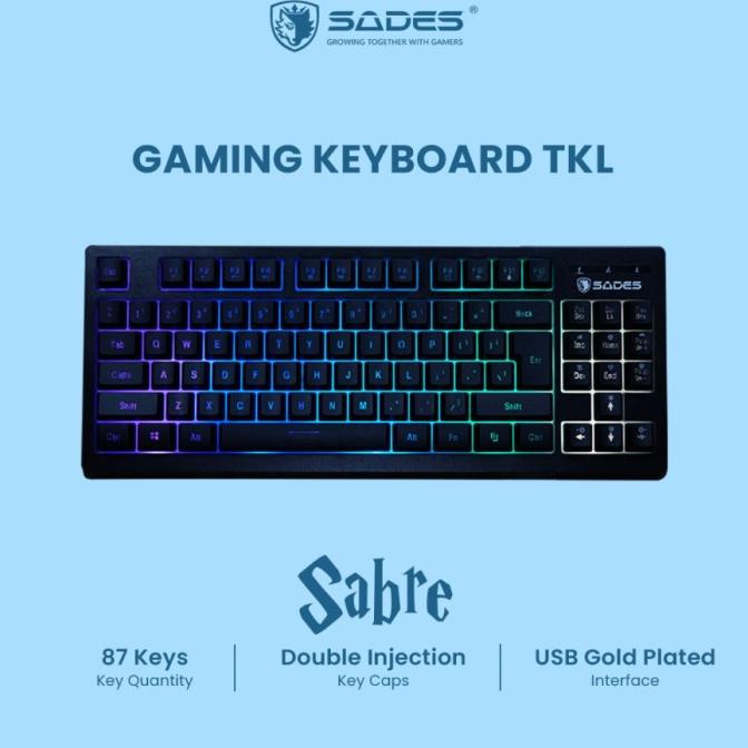 KEYBOARD GAMING SADES MEMBRANE TKL SABRE