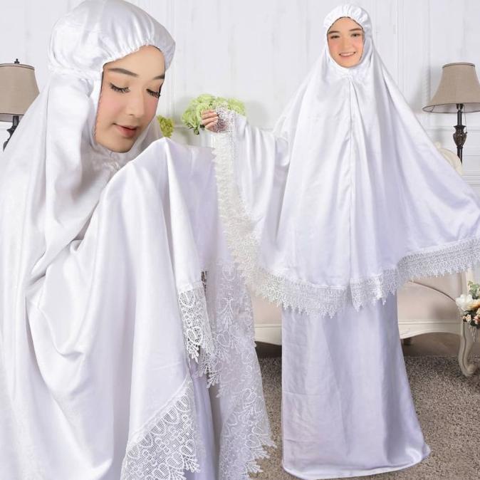 NEW MUKENA PUTIH DEWASA BAHAN SUTRA VELVET JUMBO