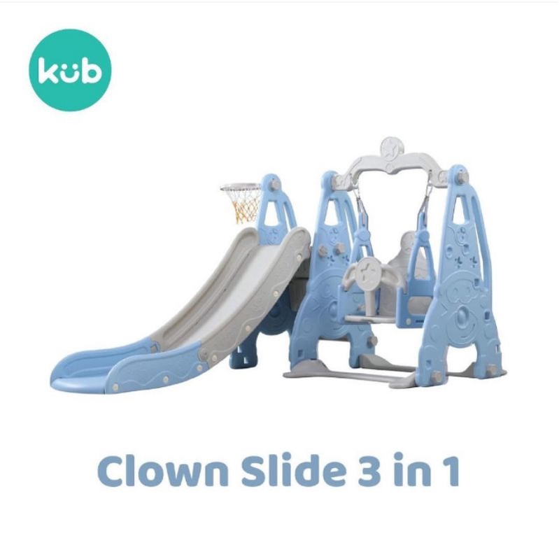 Clown slide 3 in 1 ayunan perosotan set bingo kub parklon slide SNI mainan anak basket ball