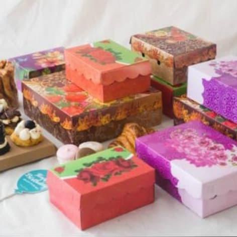 [100 Lbr] Kardus R6 Cetak Motif Lunch Box Kemasan Makanan Snack