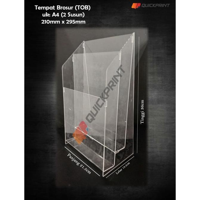 

Take One Box / Tempat Brosur Akrilik ukuran A4 2 Susun