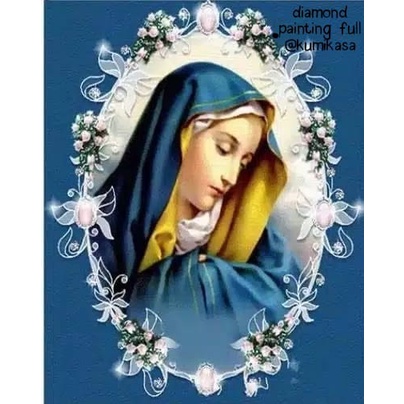 Must Have Diamond Painting Kerajinan Tangan Berlian Bunda Maria Blue Terbaru