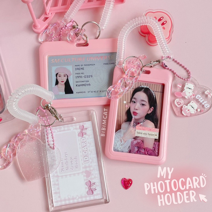 

Terlaris Pink Style Acrylic Photocard Holder / Card Holder Pc