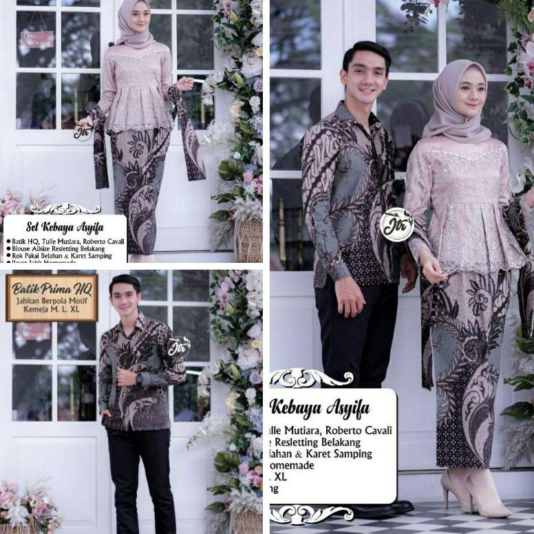 Baju couple Kebaya Asyifa Modern Baju Lamaran, Nikahan, Wisuda, Seserahan, pernikahan, dan Kondangan