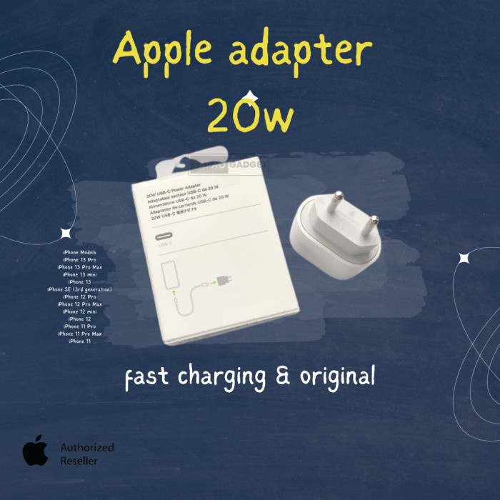 Adaptor charger iphone ipad 20w usb c original pro max mini fast cas