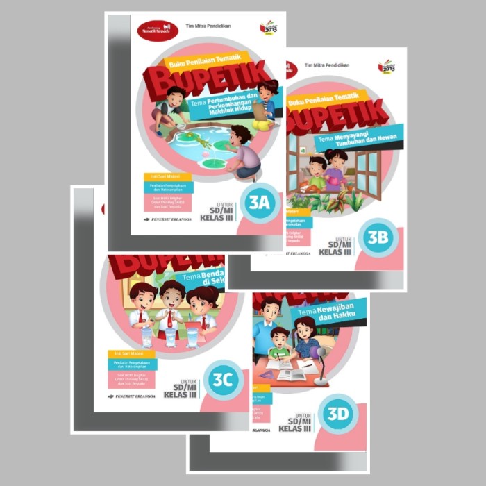 Must Have 1 Set.Buku Bupetik Untuk Kelas 3 Sd/Mi ( 3A, 3B, 3C, 3D ) Termurah