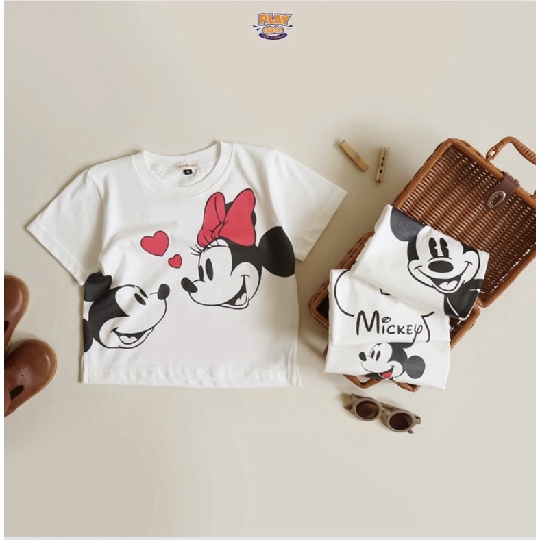 Playdate Baju Kaos Oversize Tee Karakter Cowo Cewe Basic Korea 1 sampai 5 Tahun Katun